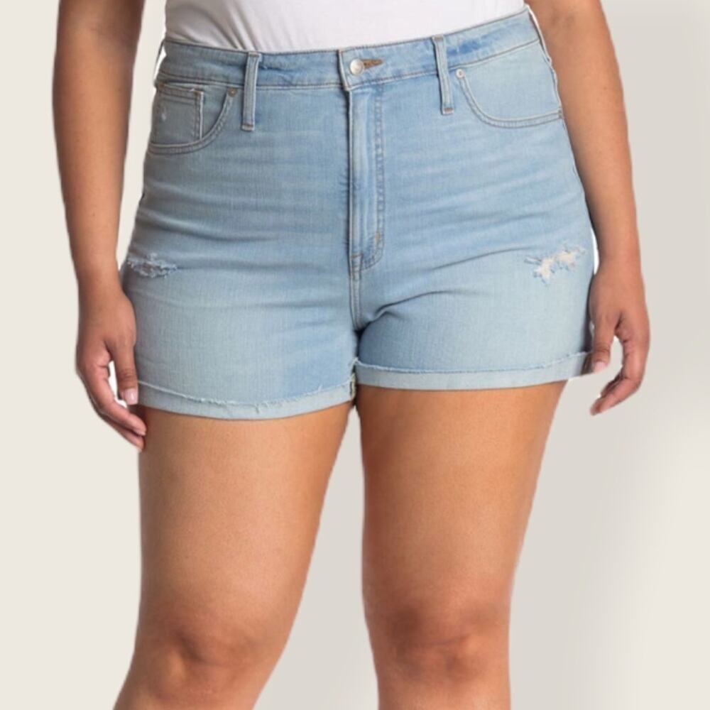 NWT | Madewell | High Rise Denim Rolled Hem Shorts | Blue | Size 35